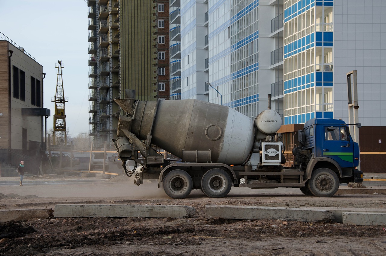 construction, concrete mixer, machine